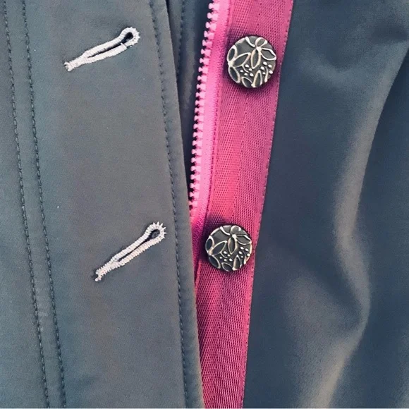 TITLE NINE Neo Trench Gray Soft Shell Zip Snap Midi Coat - Picture 5 of 9